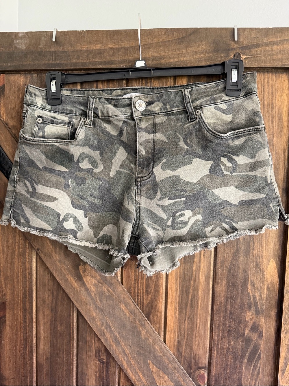 STS Blue Camo Denim Shorts - Olive/Gray